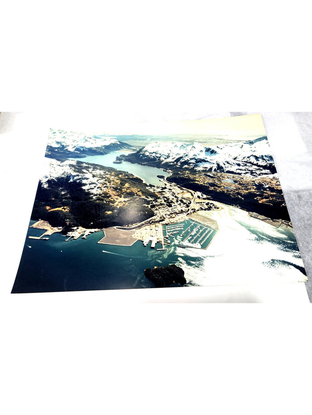 Vintage Walker Alaska Aerial Surveys Photo Cordova 14x11 Print Chugach Harbor
